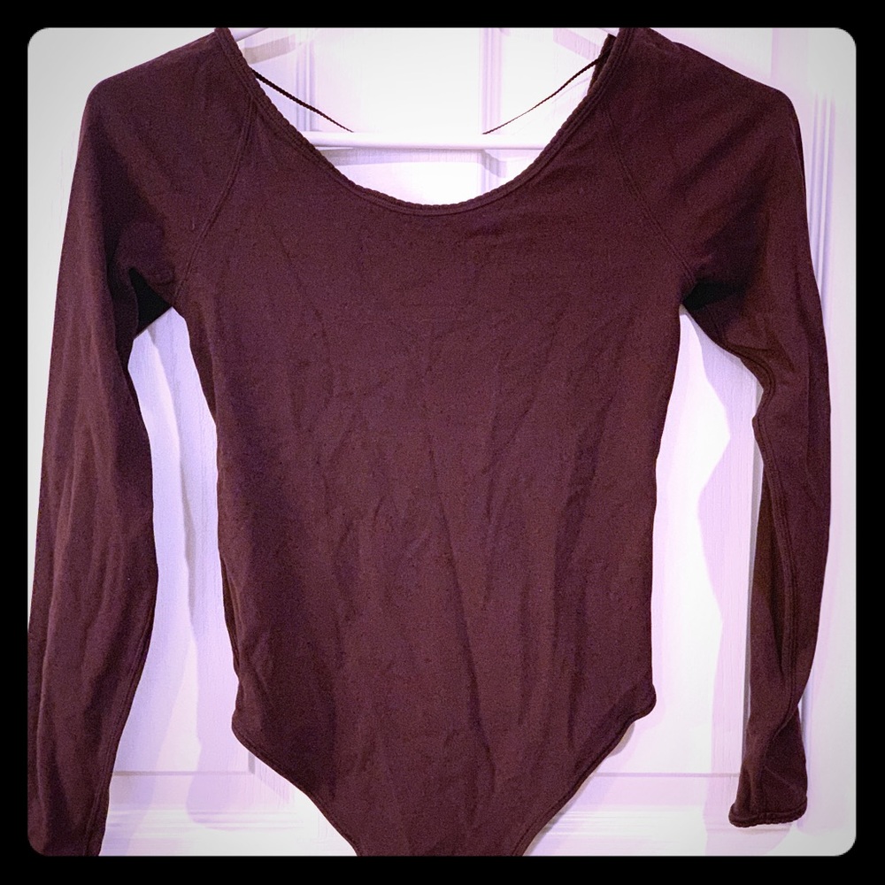 Lululemon bodysuit size 4 black cherry color